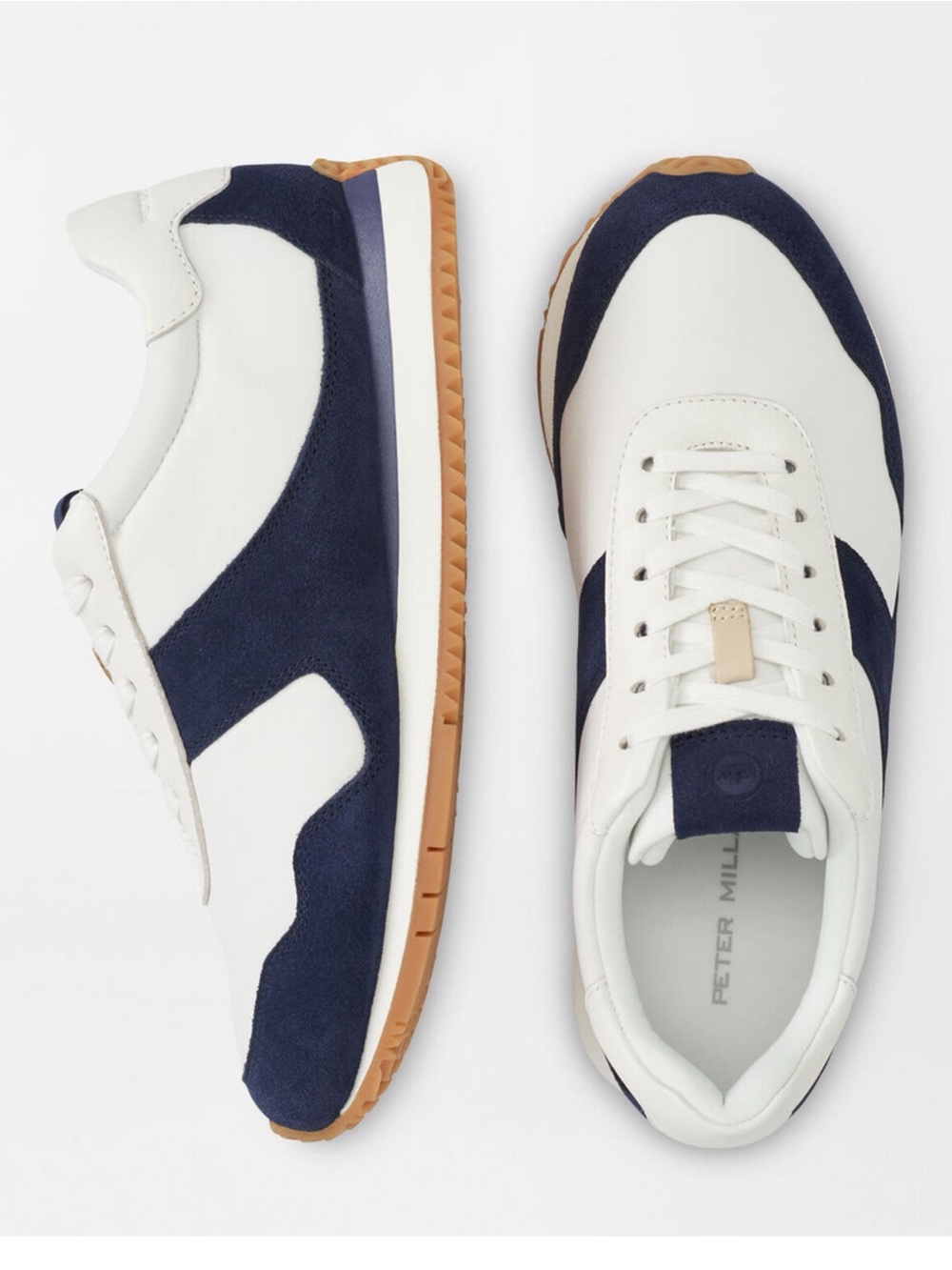 Peter Millar day runner retro sneakers navy cream 6.5
